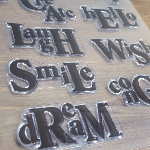 12 Clear Celebration Word Stamps - Picture 3 of 3